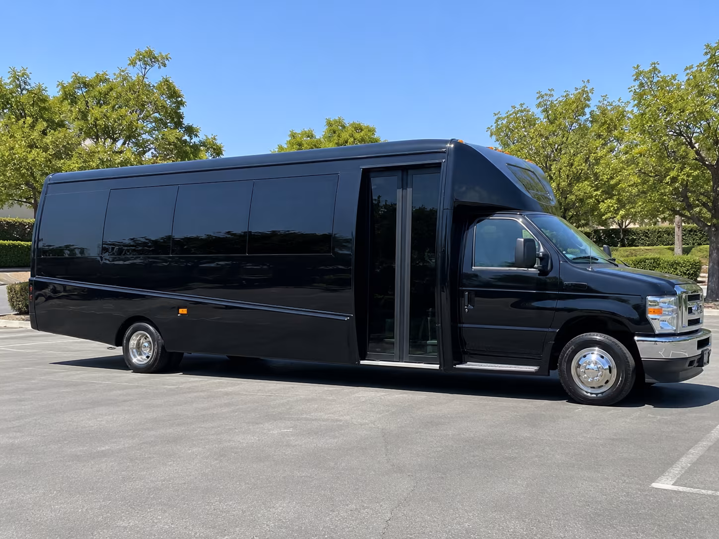 Torrance School Event Transportation party bus exterior