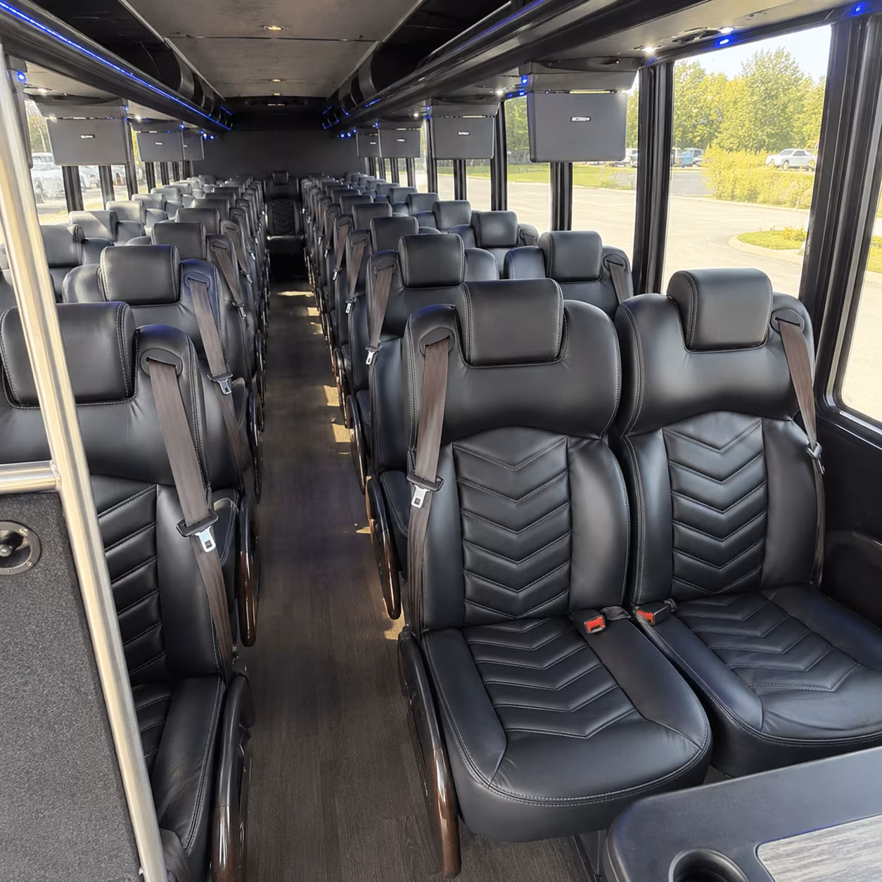 Torrance School Event Transportation party bus interior