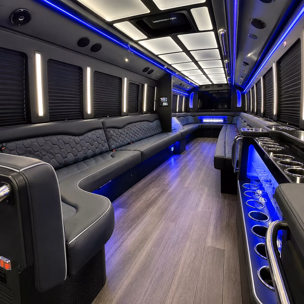 Torrance Sporting Event Transportation party bus interior
