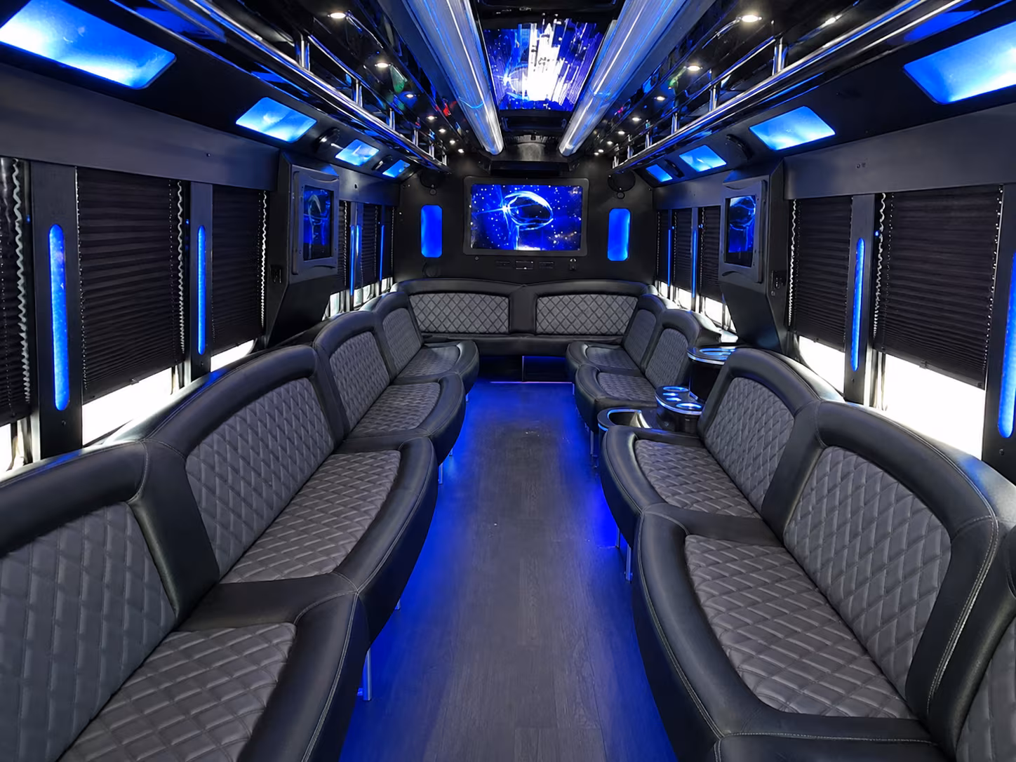 Torrance Sporting Event Transportation party bus interior
