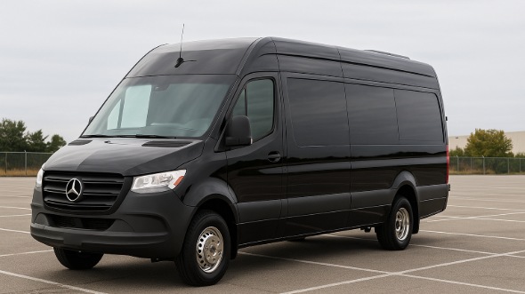 Exterior of Torrance Party Bus Company's 14 Passenger Sprinter Limousine in Carson