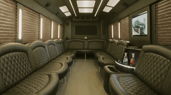Interior of Torrance Party Bus Company's 20 Passenger Party Bus in Compton