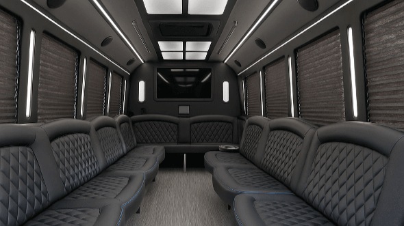 Interior of Torrance Party Bus Company's 20 Passenger Party Bus in Lynwood