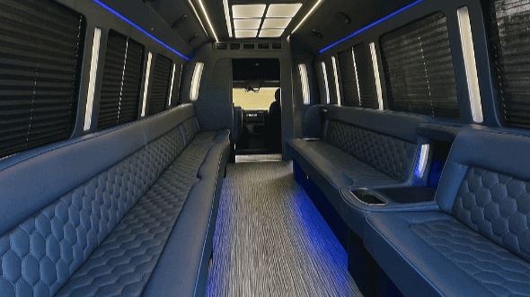 Interior of Torrance Party Bus Company's 25 Passenger Party Bus in Hawthorne