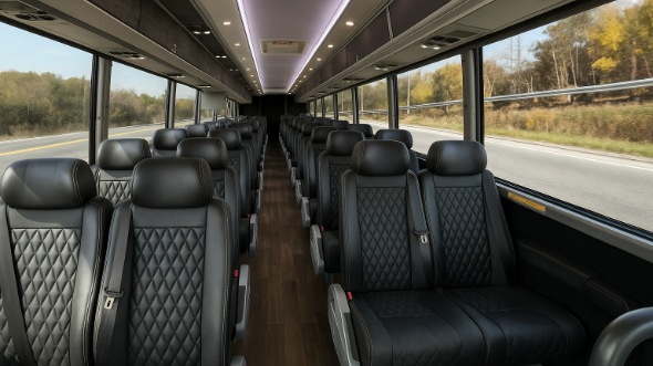 Interior of Torrance Party Bus Company's 28 Passenger Minibus in Torrance