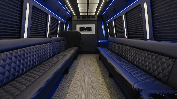Interior of Torrance Party Bus Company's 28 Passenger Party Bus in Compton