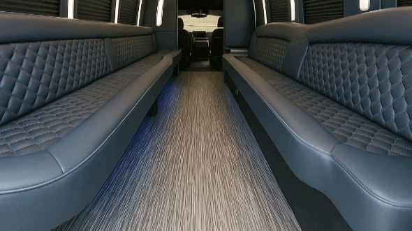 Interior of Torrance Party Bus Company's 28 Passenger Party Bus in Paramount