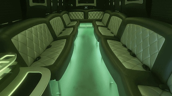 Interior of Torrance Party Bus Company's 30 Passenger Party Bus in Paramount