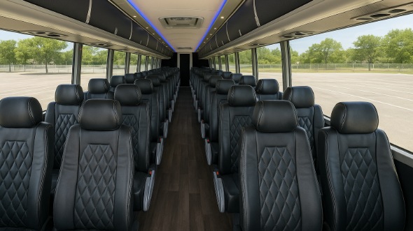 Interior of Torrance Party Bus Company's 40 Passenger Charter Bus in Torrance
