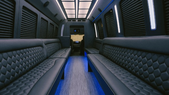 Interior of Torrance Party Bus Company's 40 Passenger Party Bus in Lynwood