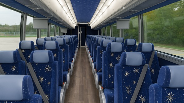 Interior of Torrance Party Bus Company's 44 Passenger Charter Bus in Torrance