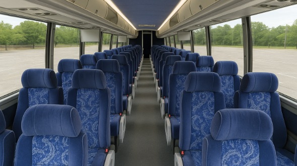 Interior of Torrance Party Bus Company's 48 Passenger Charter Bus in Torrance