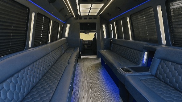 Interior of Torrance Party Bus Company's 50 Passenger Party Bus in Carson