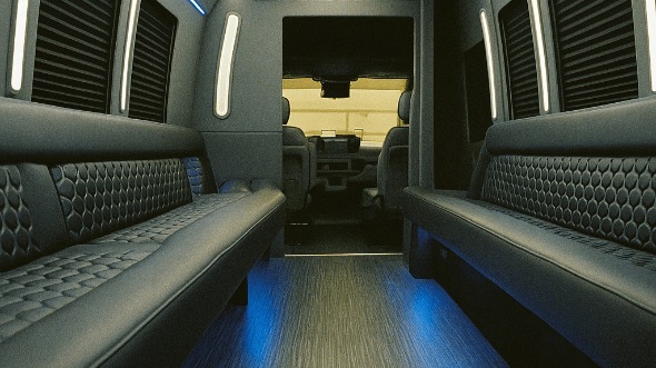 Interior of Torrance Party Bus Company's 50 Passenger Party Bus in Hawthorne