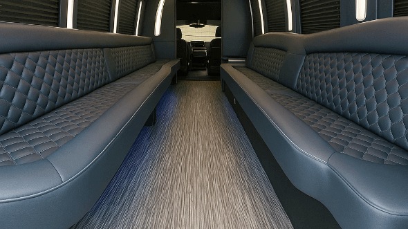 Interior of Torrance Party Bus Company's 50 Passenger Party Bus in Paramount