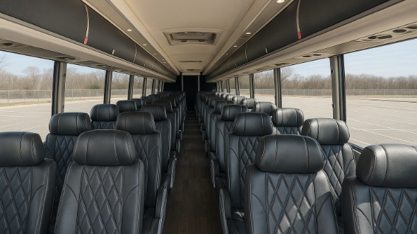Interior of Torrance Party Bus Company's ADA Charter Bus in Torrance